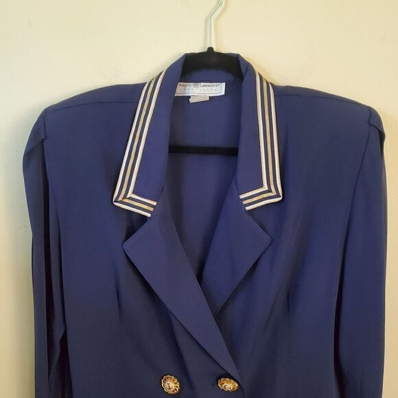 Maggie Lawrence Vintage Nautical Sailor Double Breated Blazer Size 12 - Picture 4 of 8